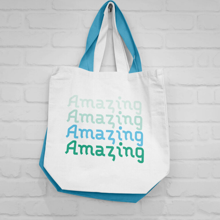 Hanging Canvas Bag with Print on it